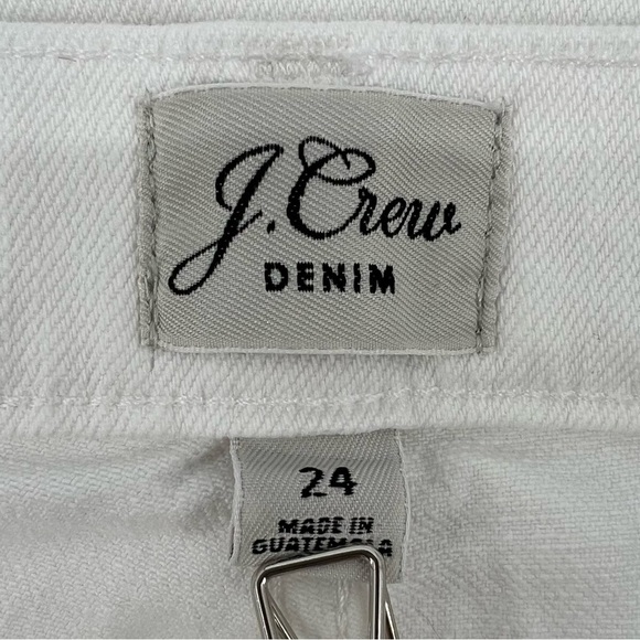 J. Crew Denim White Slim Boyfriend Rough Hem Distressed Jeans Size 24 Women’s - Picture 2 of 8